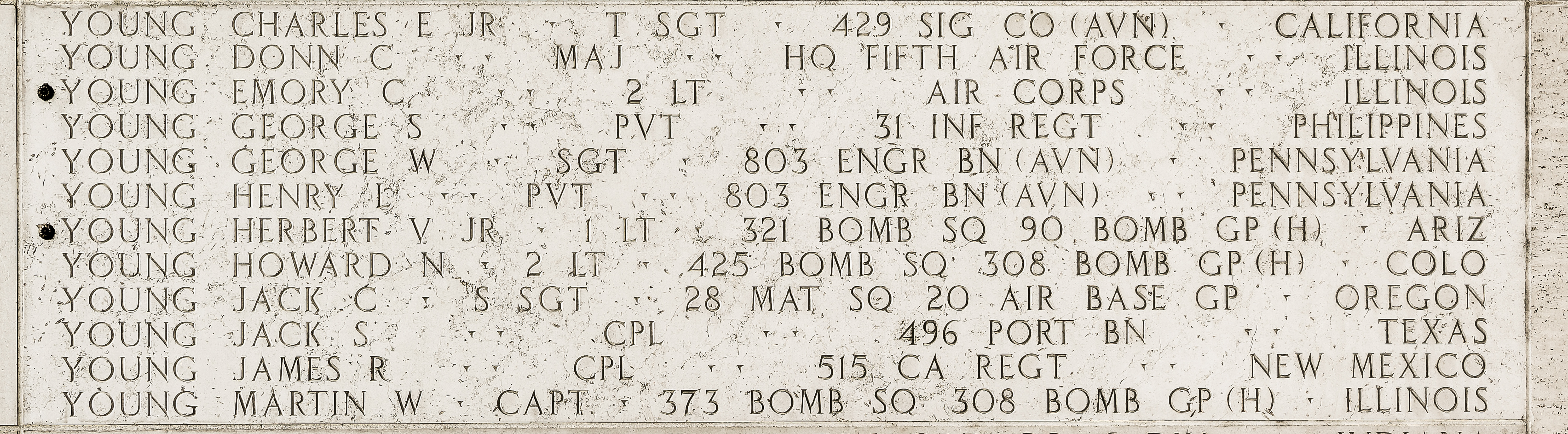 Charles E. Young, Technical Sergeant